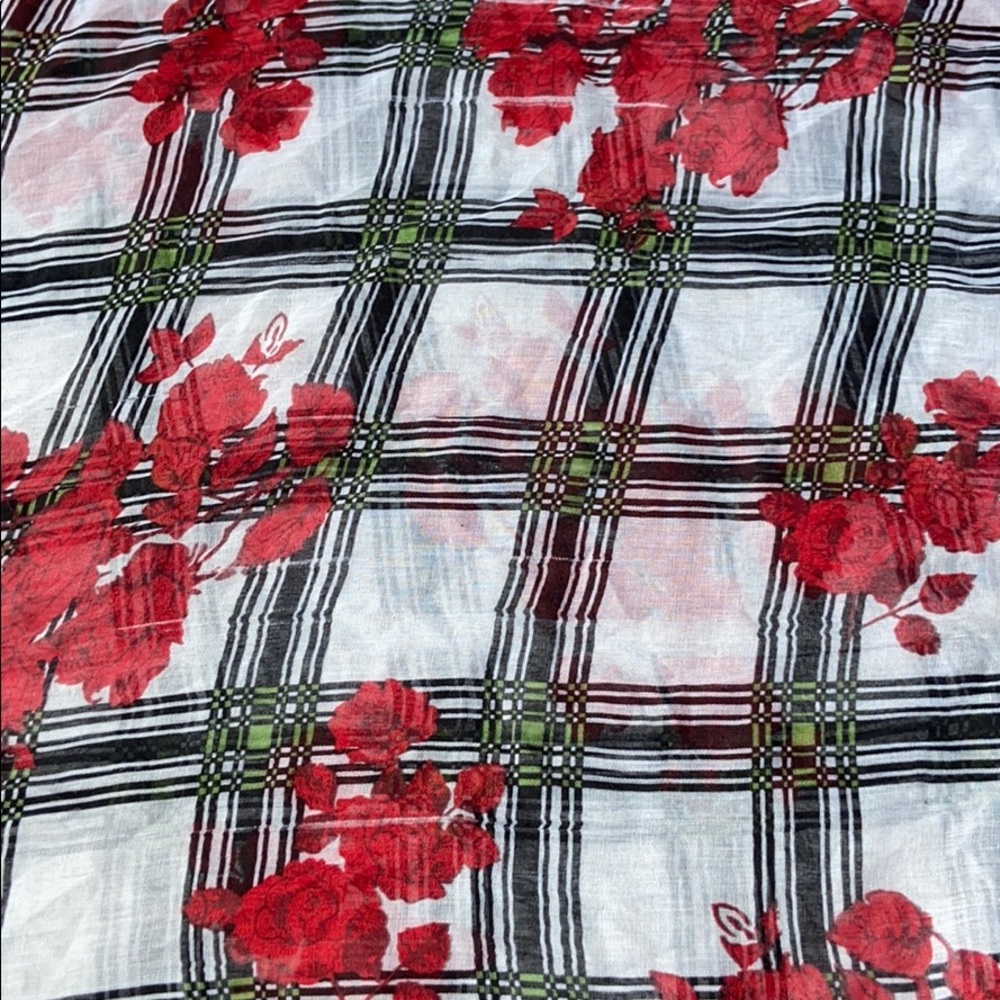 Rose Patterned Infinity Scarf - Picture 2 of 4